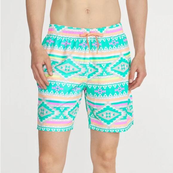 Chubbies Men's En Fuego 7" Southwestern Print Elastic Mesh Lined Swim Trunks - Picture 1 of 11